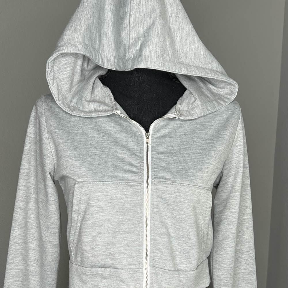 SHEIN- Gray Cropped Zip Up Jacket